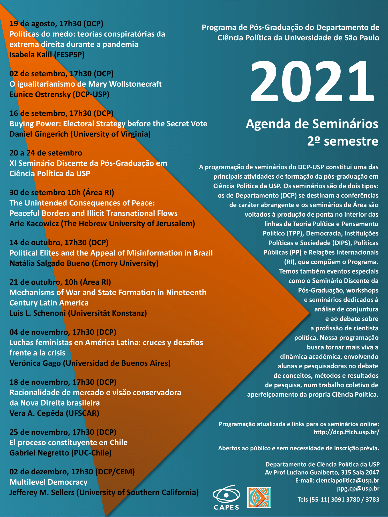 Programação de Seminários - 2º semestre de 2021